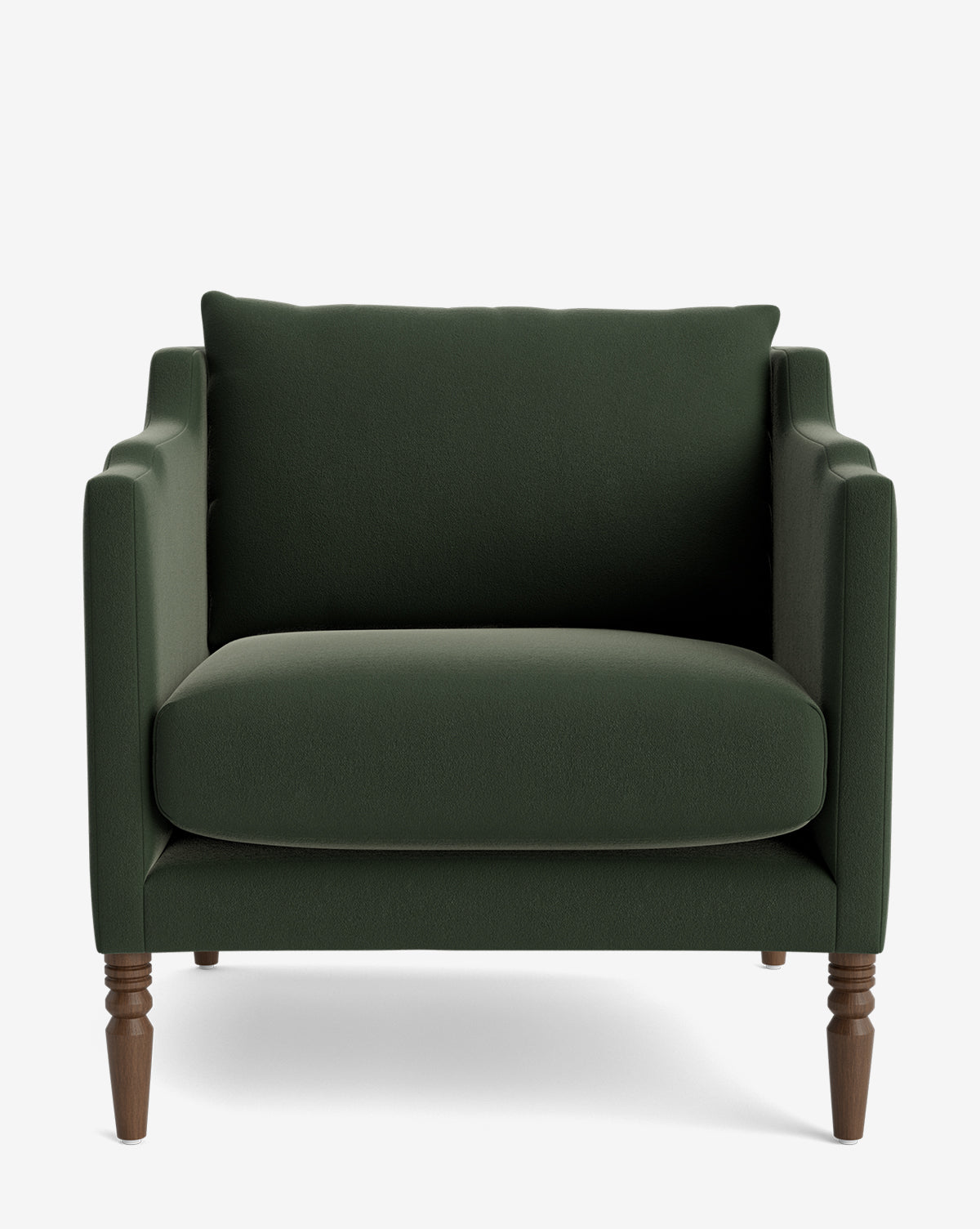 Fauteuil de salon capitonné traditionnel avec pieds tournés et accoudoirs originaux pour le salon