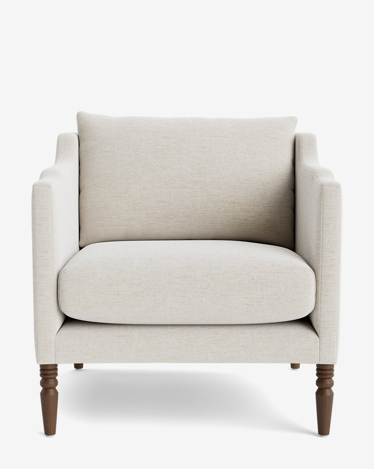 Fauteuil de salon capitonné traditionnel avec pieds tournés et accoudoirs originaux pour le salon