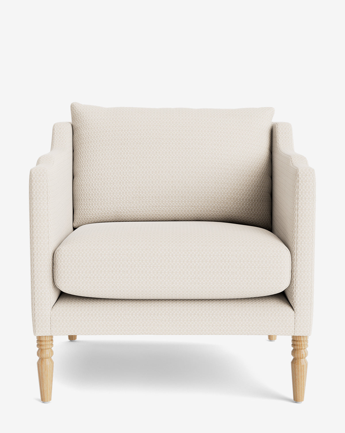 Fauteuil de salon capitonné traditionnel avec pieds tournés et accoudoirs originaux pour le salon