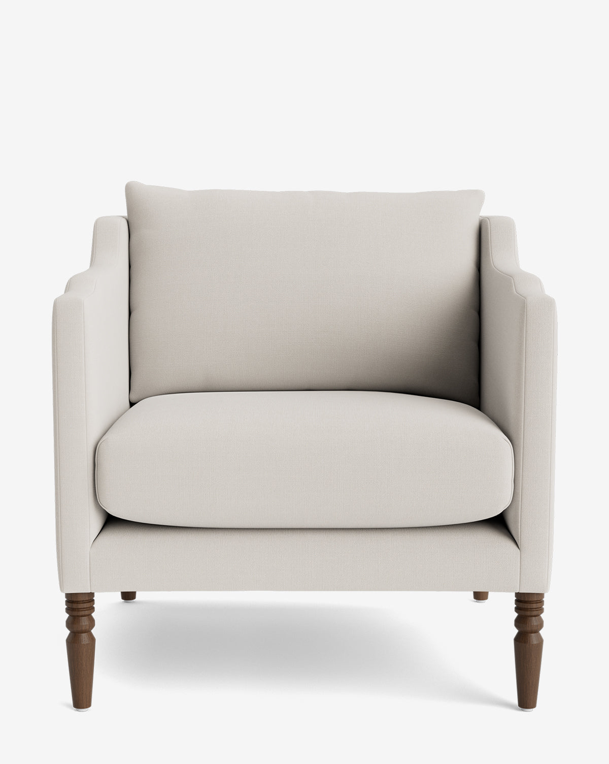 Fauteuil de salon capitonné traditionnel avec pieds tournés et accoudoirs originaux pour le salon