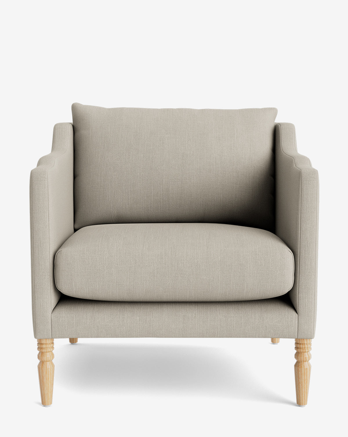 Fauteuil de salon capitonné traditionnel avec pieds tournés et accoudoirs originaux pour le salon