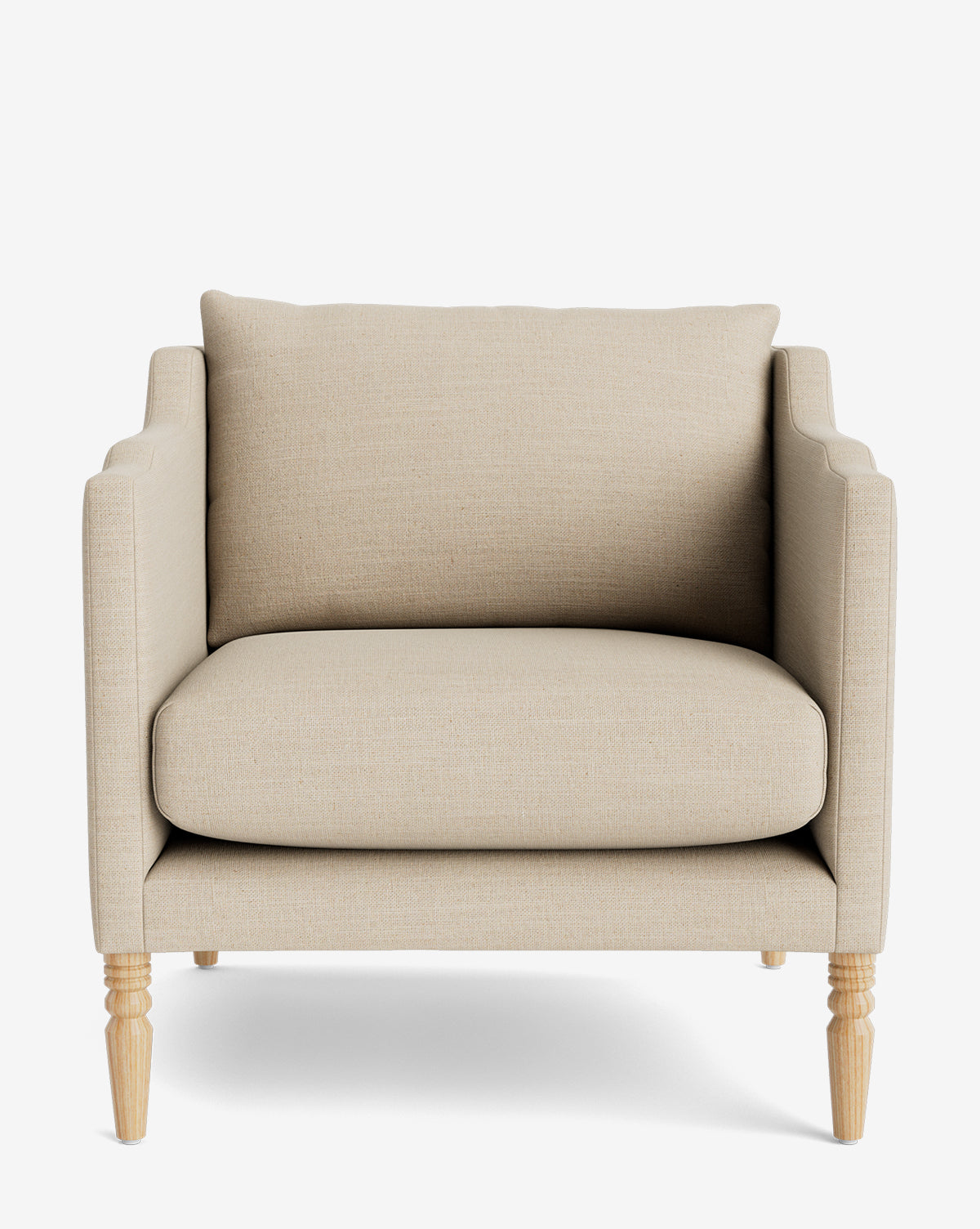 Fauteuil de salon capitonné traditionnel avec pieds tournés et accoudoirs originaux pour le salon