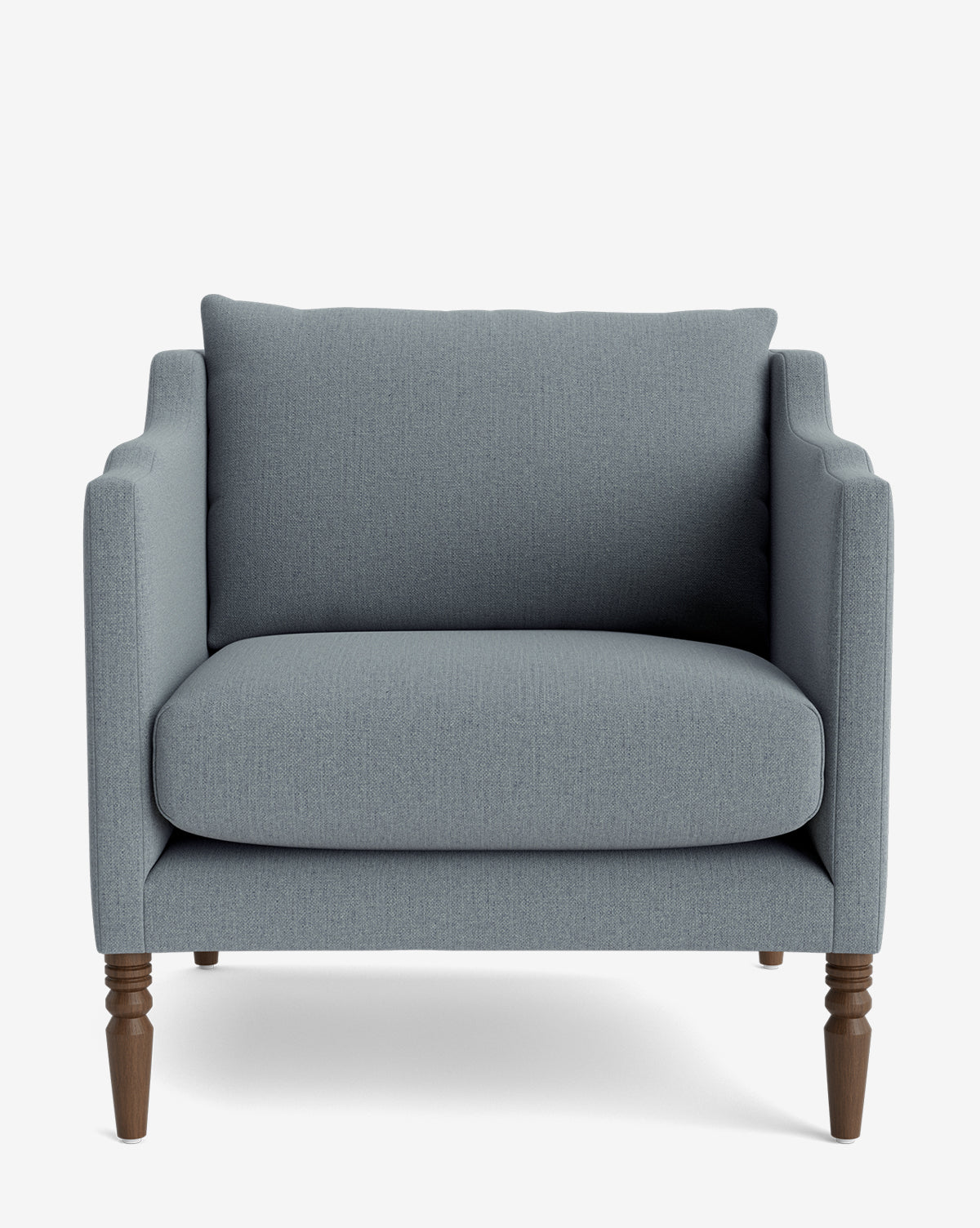 Fauteuil de salon capitonné traditionnel avec pieds tournés et accoudoirs originaux pour le salon