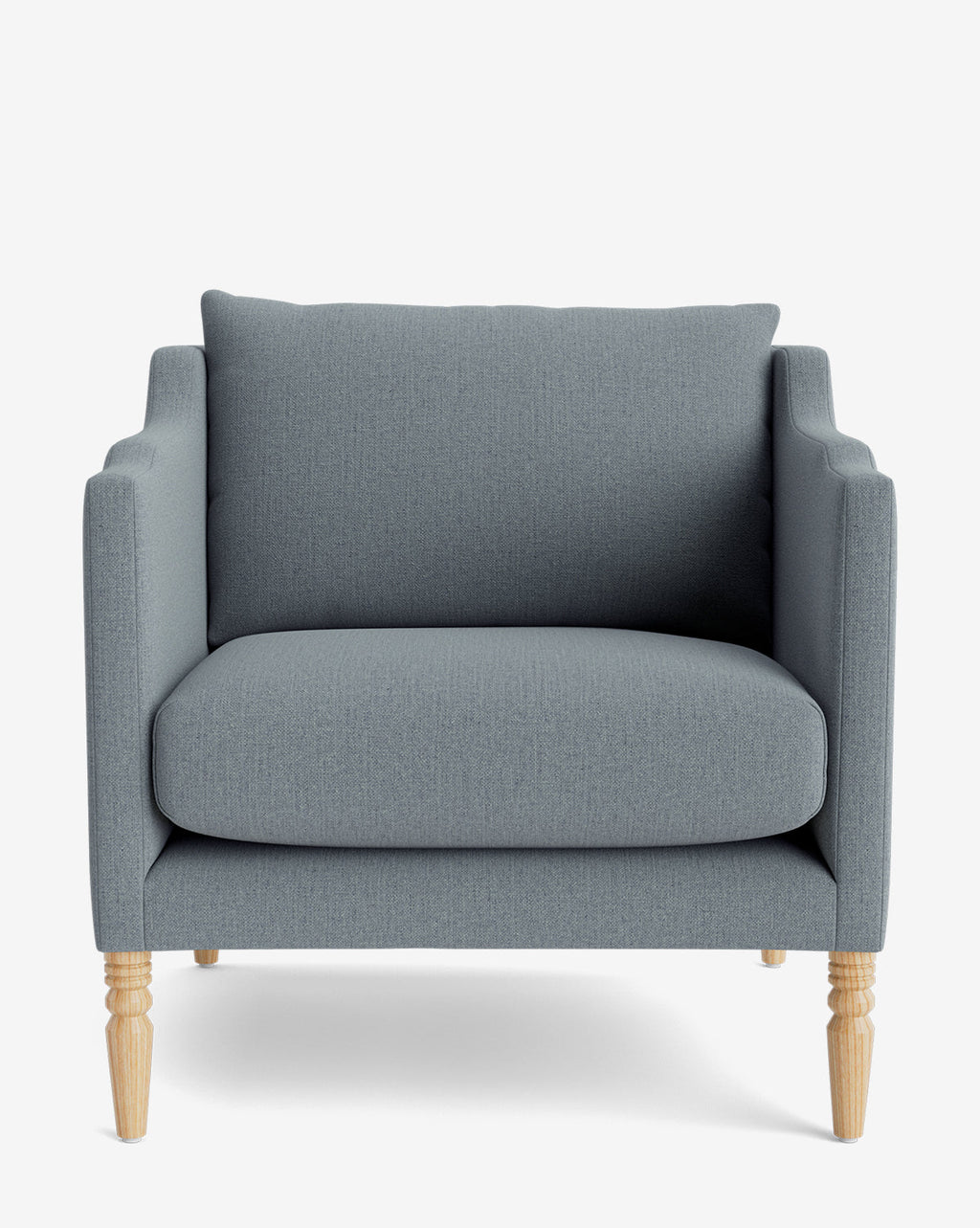 Fauteuil de salon capitonné traditionnel avec pieds tournés et accoudoirs originaux pour le salon