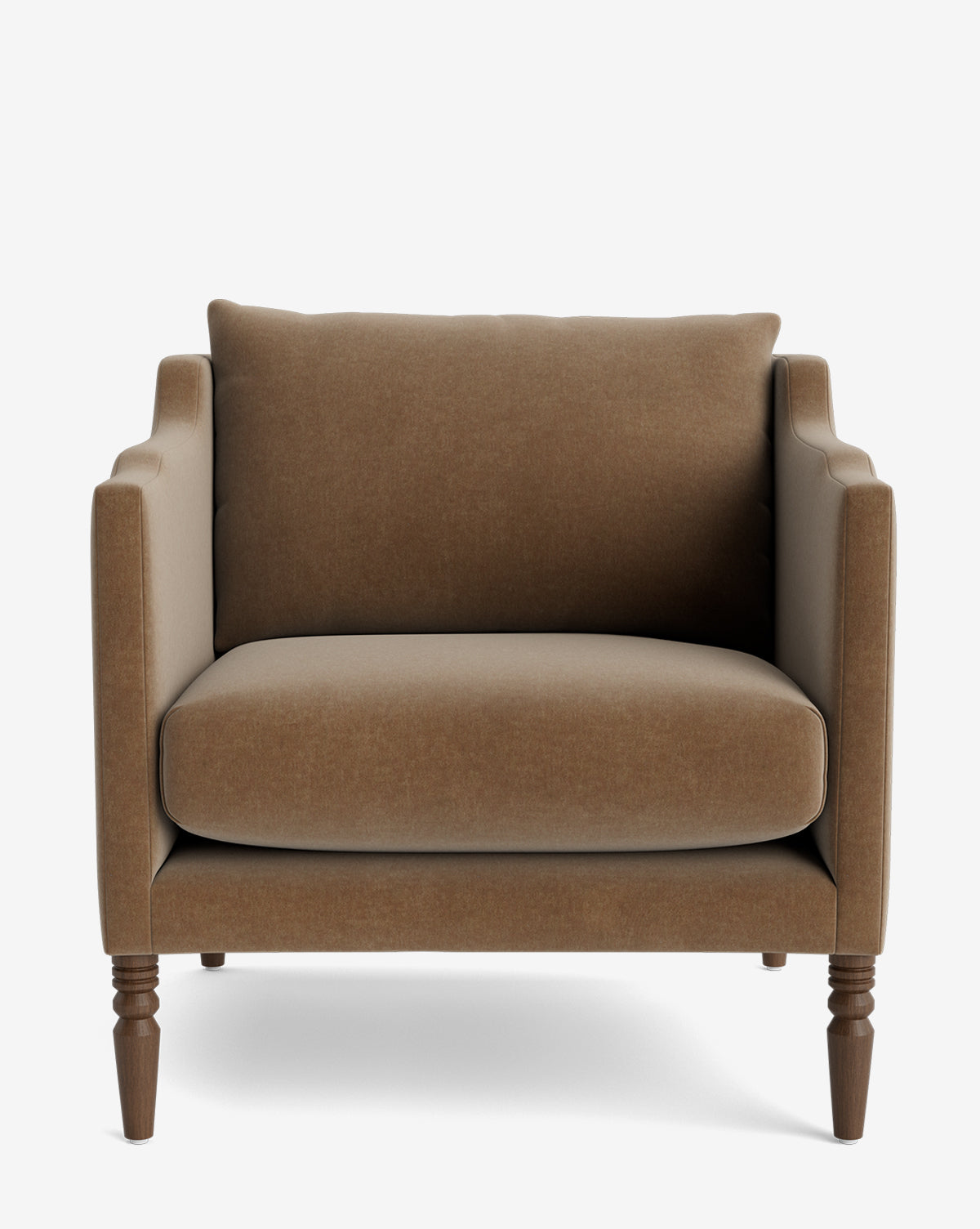 Fauteuil de salon capitonné traditionnel avec pieds tournés et accoudoirs originaux pour le salon