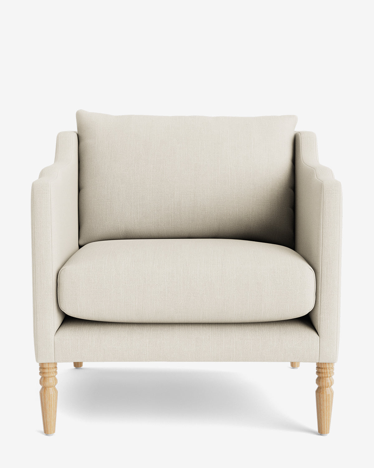 Fauteuil de salon capitonné traditionnel avec pieds tournés et accoudoirs originaux pour le salon