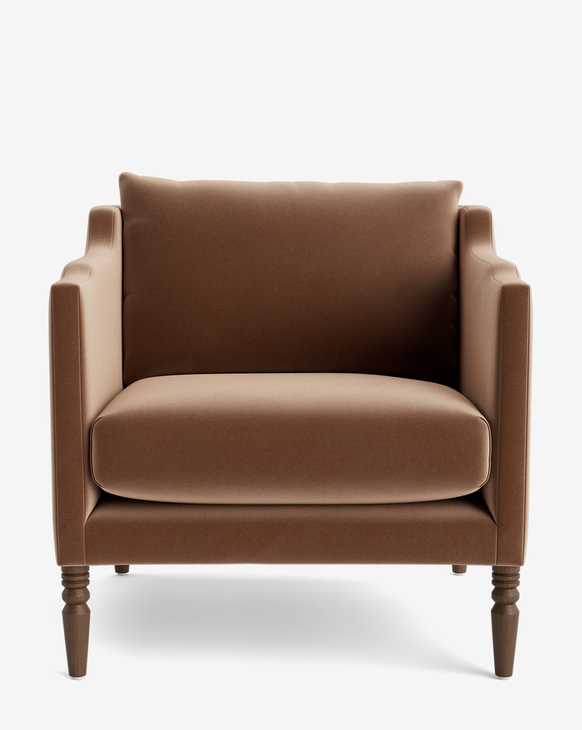 Fauteuil de salon capitonné traditionnel avec pieds tournés et accoudoirs originaux pour le salon