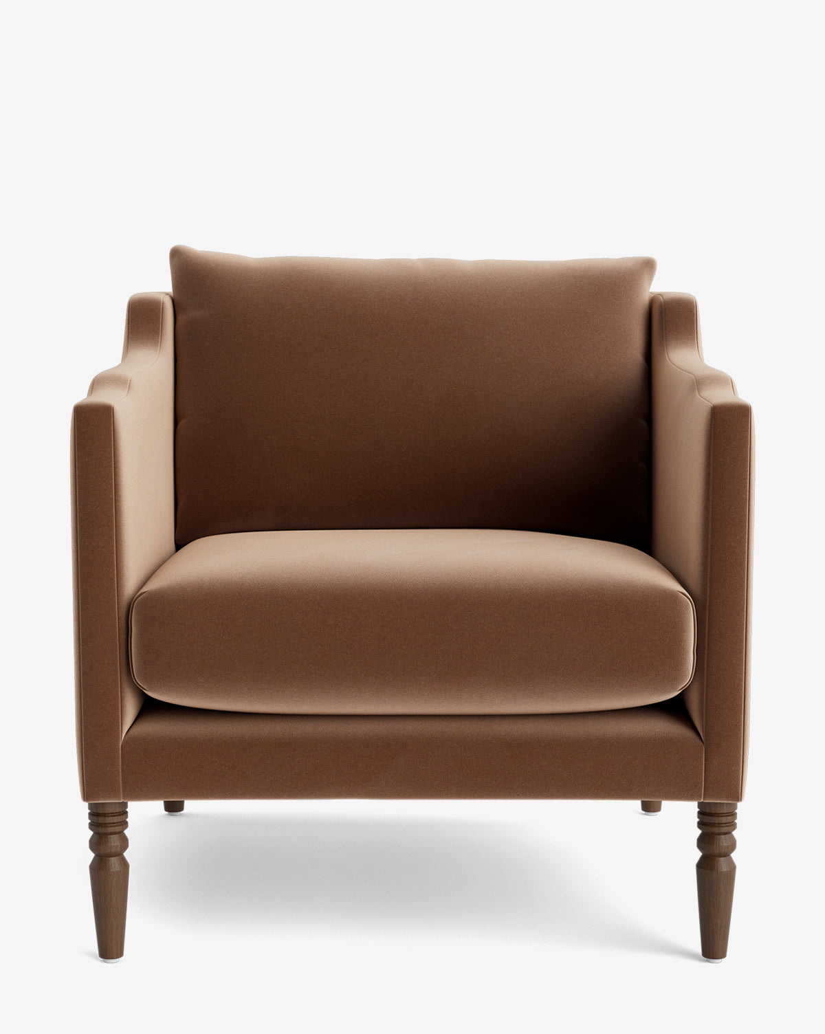 Fauteuil de salon capitonné traditionnel avec pieds tournés et accoudoirs originaux pour le salon