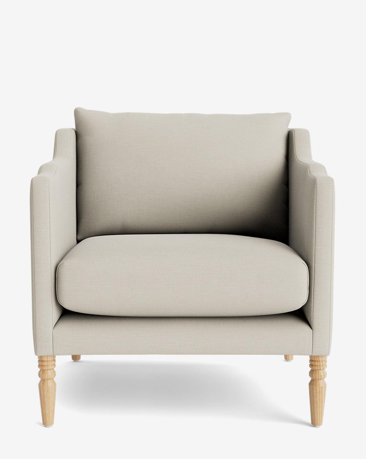 Fauteuil de salon capitonné traditionnel avec pieds tournés et accoudoirs originaux pour le salon