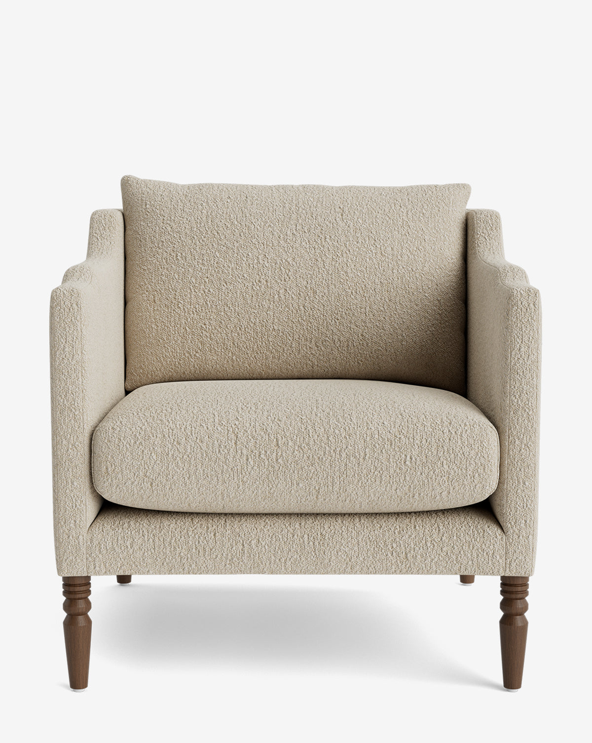 Fauteuil de salon capitonné traditionnel avec pieds tournés et accoudoirs originaux pour le salon
