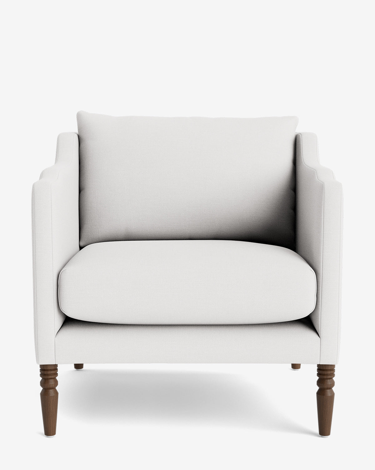 Fauteuil de salon capitonné traditionnel avec pieds tournés et accoudoirs originaux pour le salon