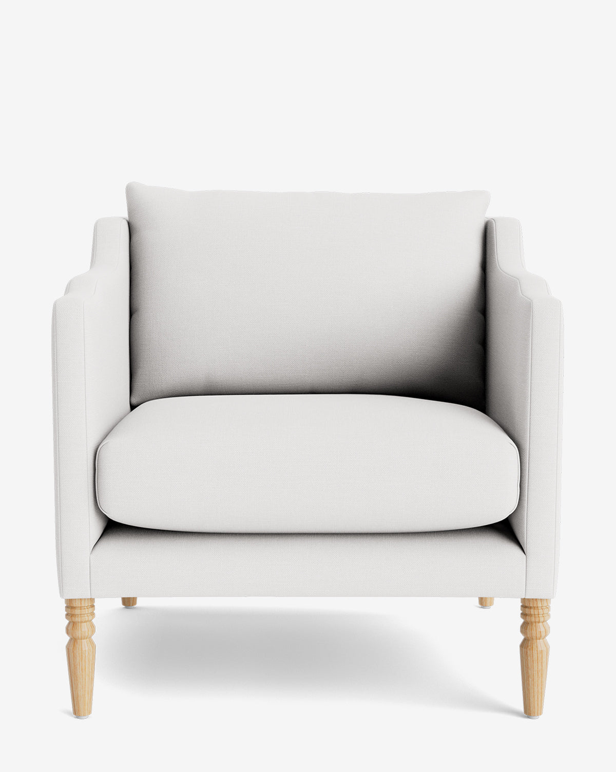 Fauteuil de salon capitonné traditionnel avec pieds tournés et accoudoirs originaux pour le salon