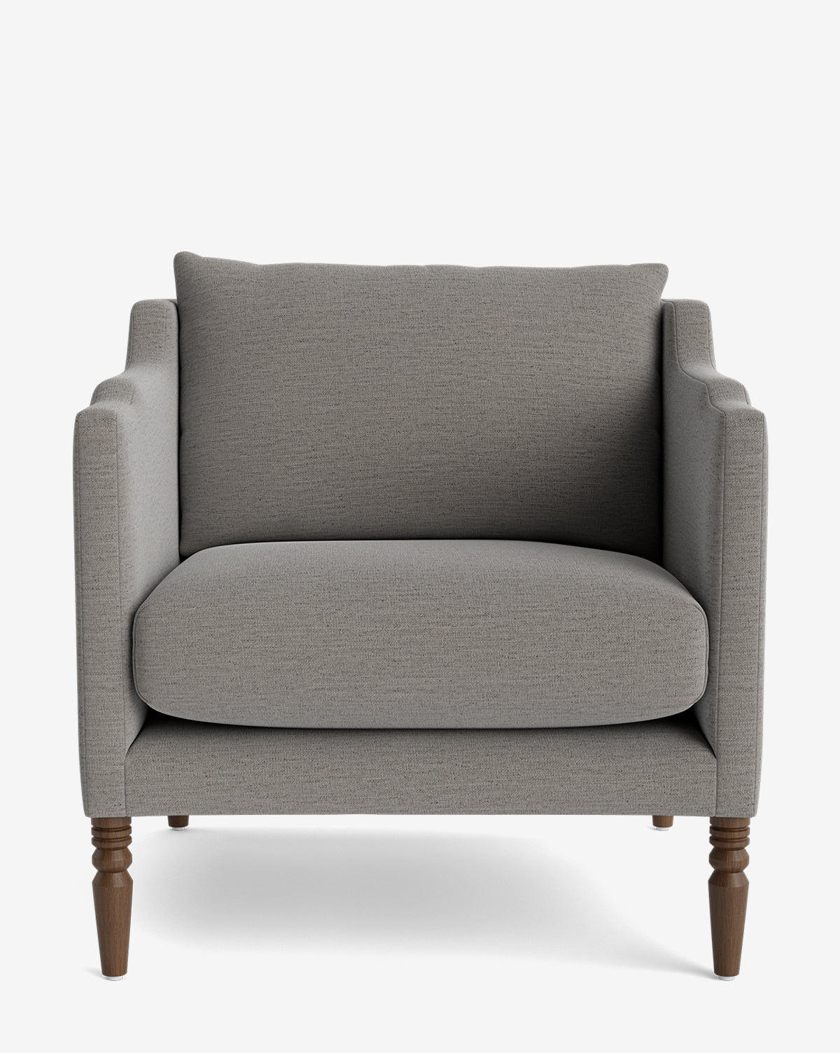 Fauteuil de salon capitonné traditionnel avec pieds tournés et accoudoirs originaux pour le salon