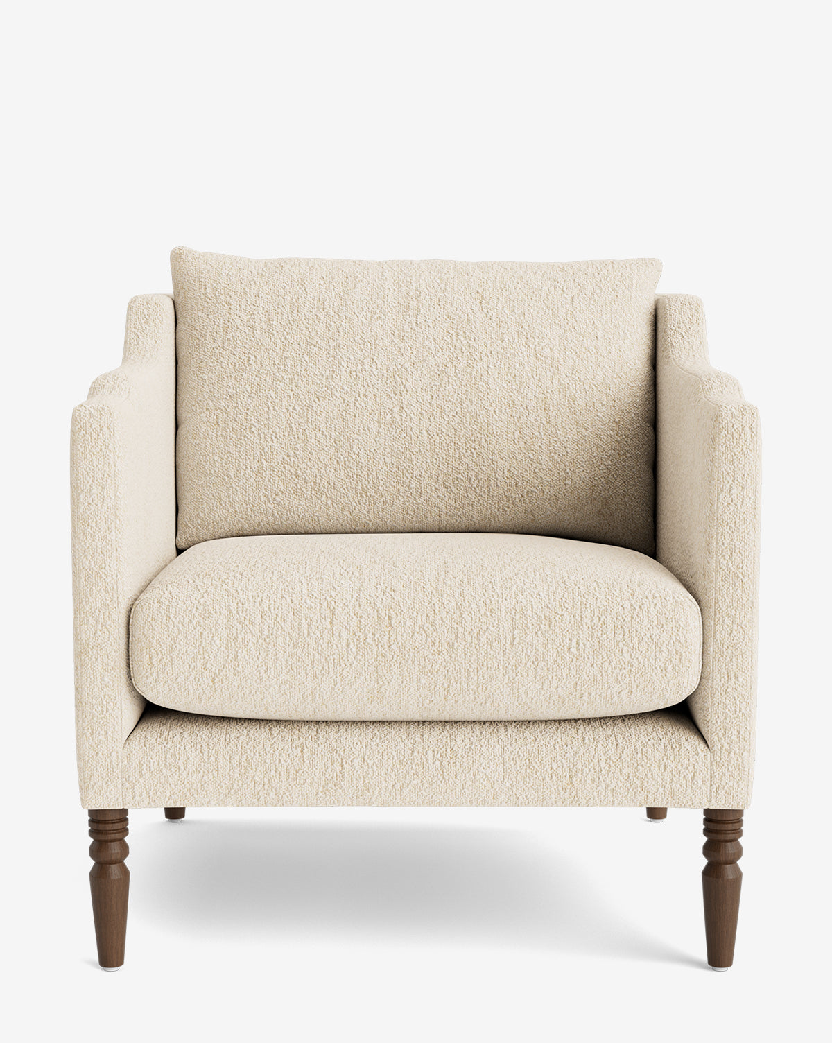 Fauteuil de salon capitonné traditionnel avec pieds tournés et accoudoirs originaux pour le salon
