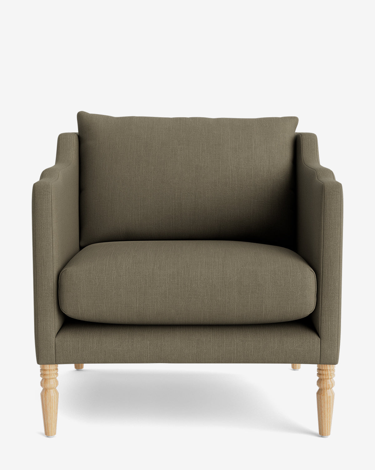 Fauteuil de salon capitonné traditionnel avec pieds tournés et accoudoirs originaux pour le salon