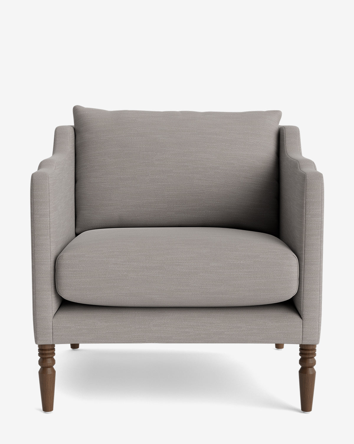 Fauteuil de salon capitonné traditionnel avec pieds tournés et accoudoirs originaux pour le salon