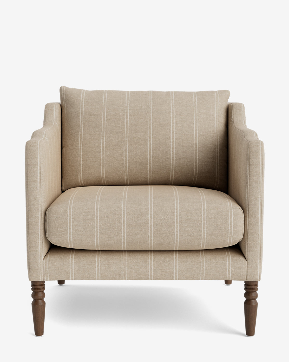 Fauteuil de salon capitonné traditionnel avec pieds tournés et accoudoirs originaux pour le salon