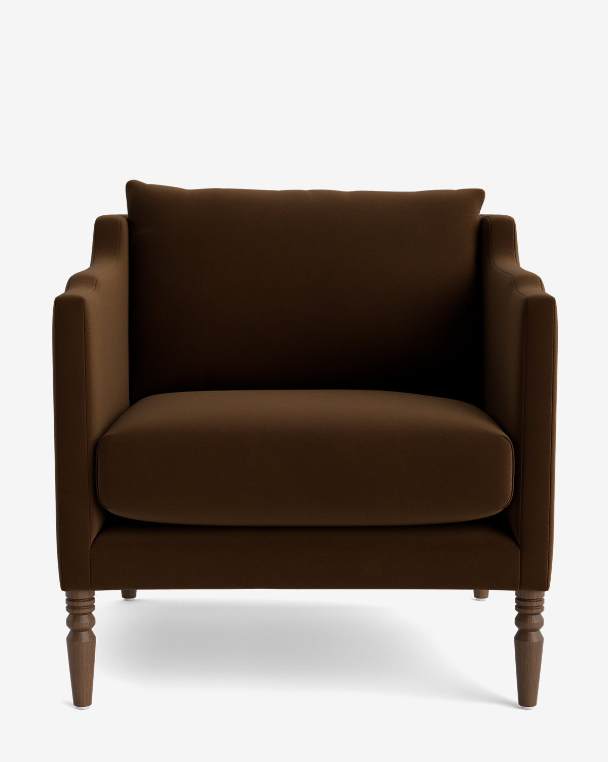 Fauteuil de salon capitonné traditionnel avec pieds tournés et accoudoirs originaux pour le salon