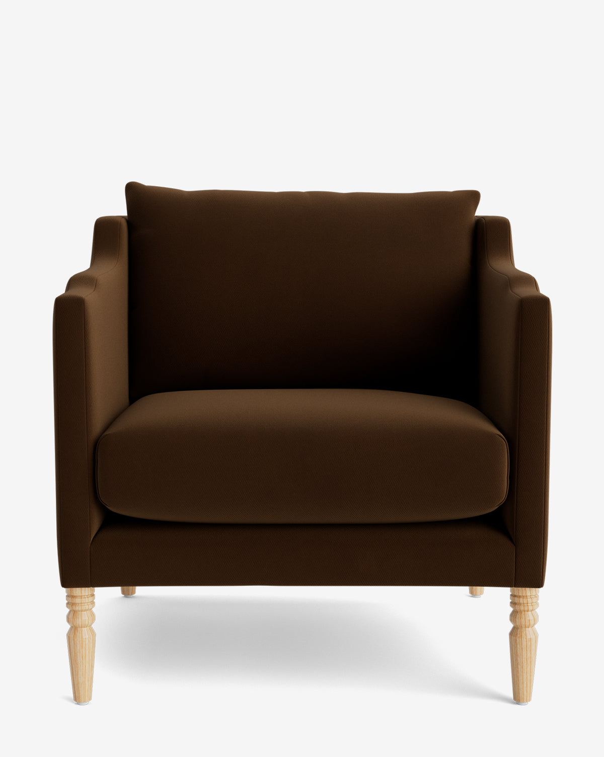 Fauteuil de salon capitonné traditionnel avec pieds tournés et accoudoirs originaux pour le salon