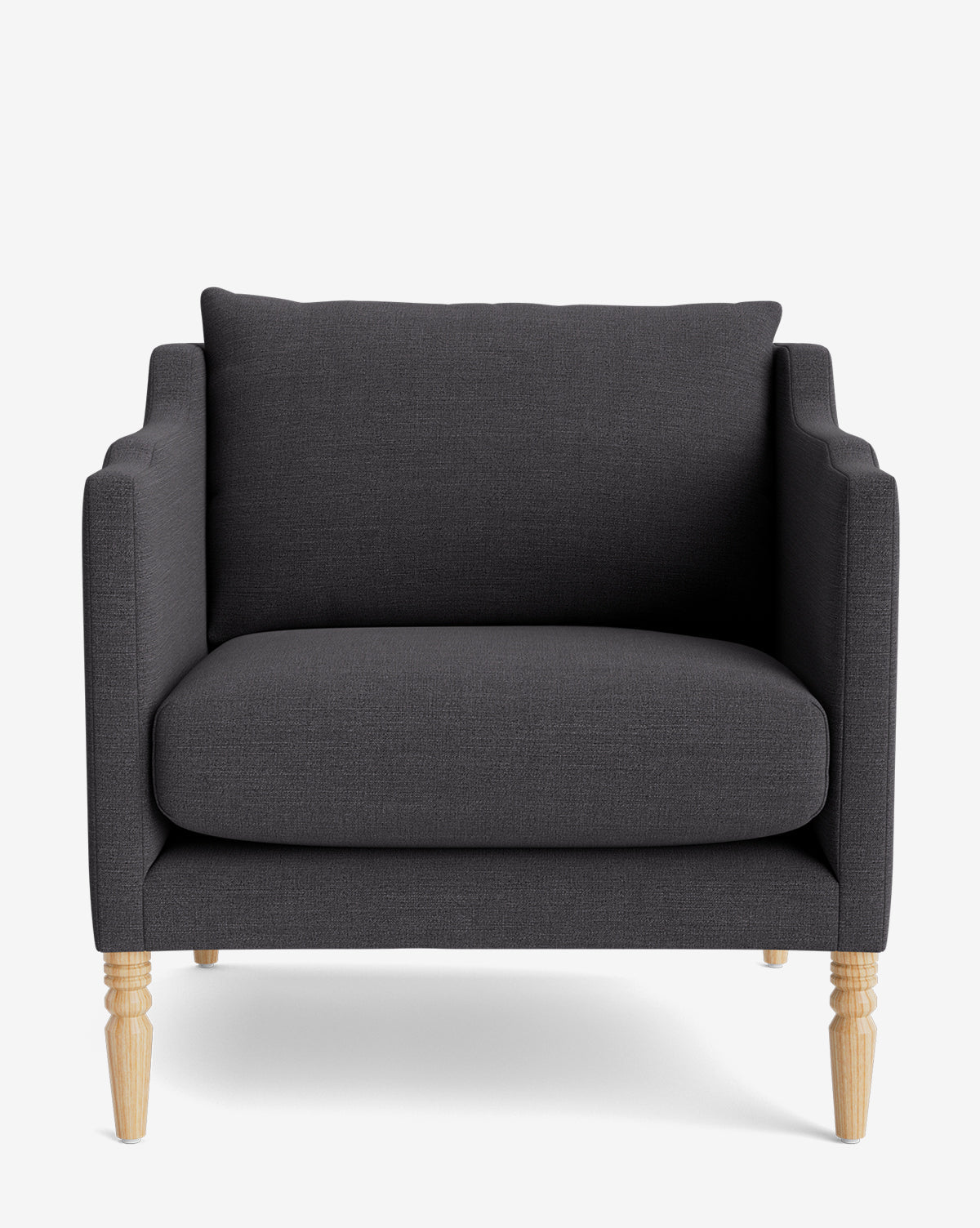 Fauteuil de salon capitonné traditionnel avec pieds tournés et accoudoirs originaux pour le salon