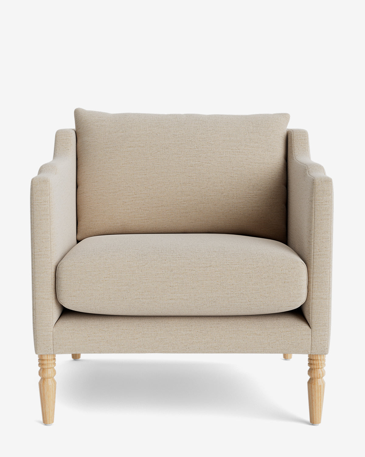 Fauteuil de salon capitonné traditionnel avec pieds tournés et accoudoirs originaux pour le salon