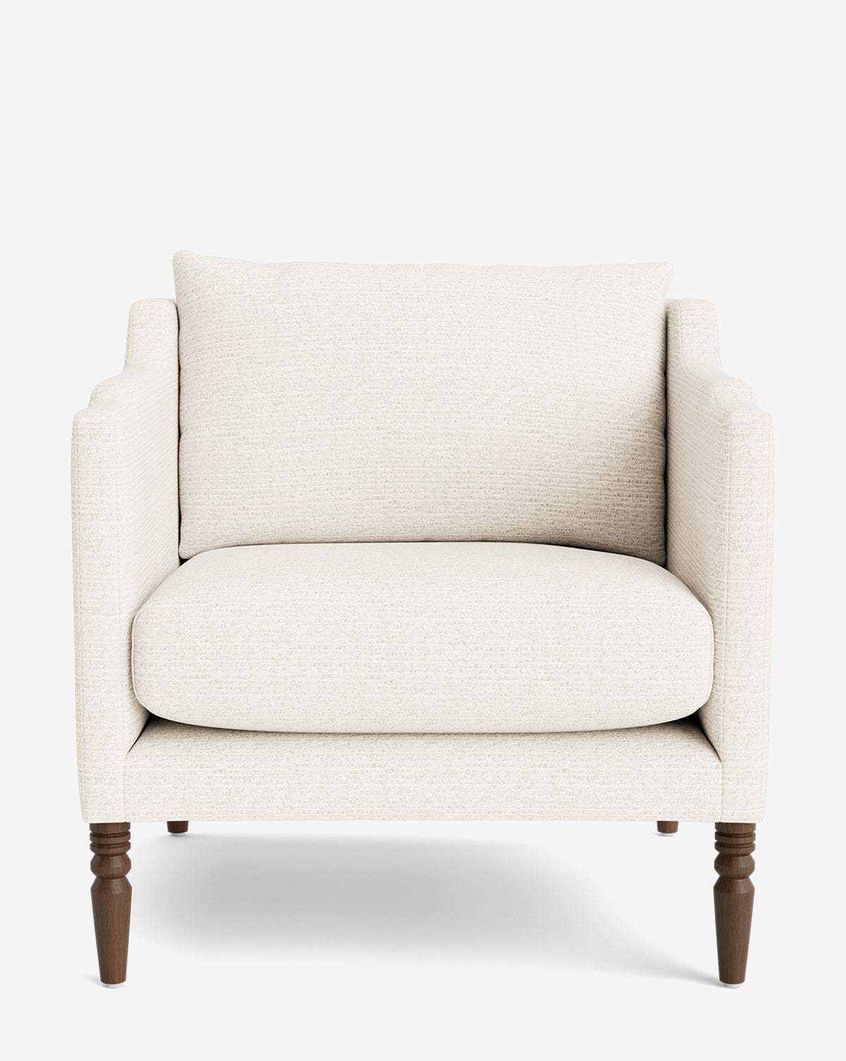 Fauteuil de salon capitonné traditionnel avec pieds tournés et accoudoirs originaux pour le salon