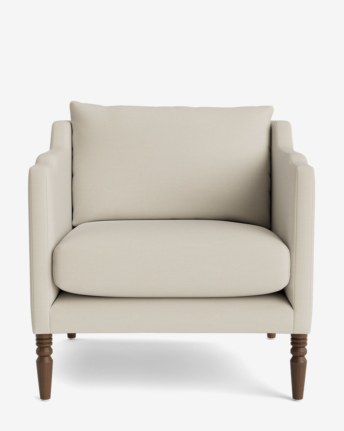 Fauteuil de salon capitonné traditionnel avec pieds tournés et accoudoirs originaux pour le salon