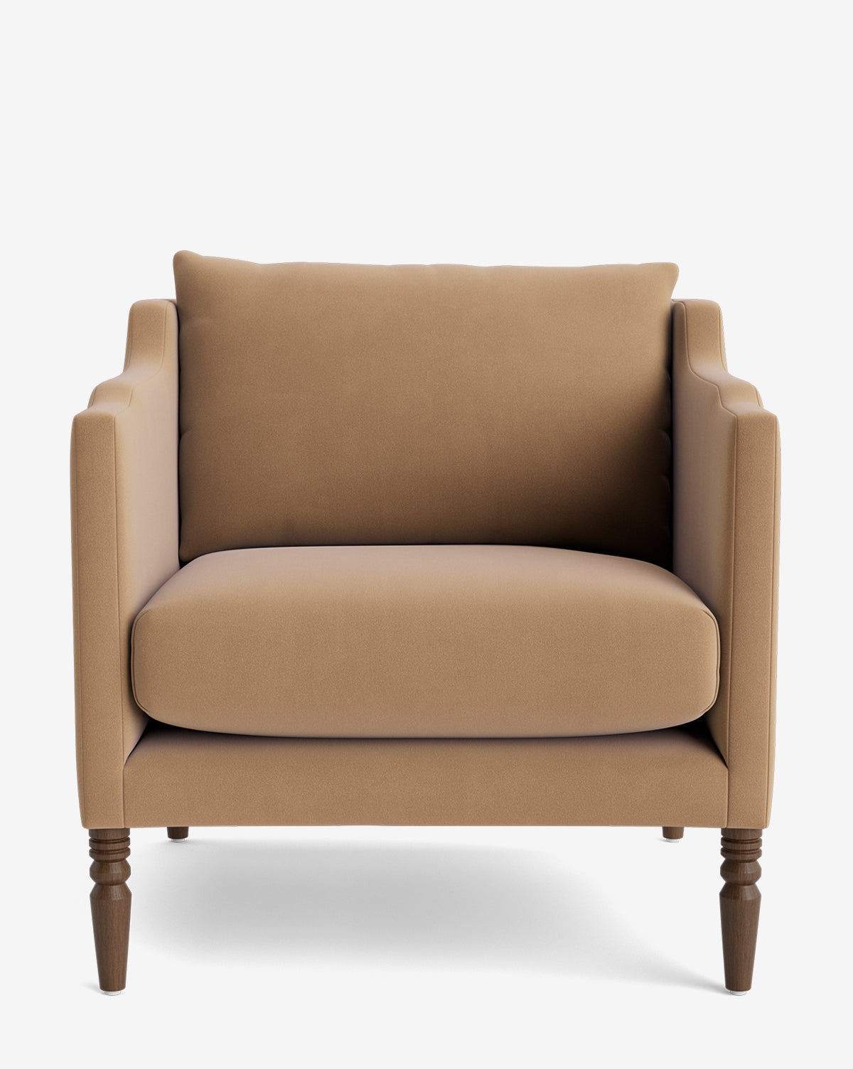 Fauteuil de salon capitonné traditionnel avec pieds tournés et accoudoirs originaux pour le salon