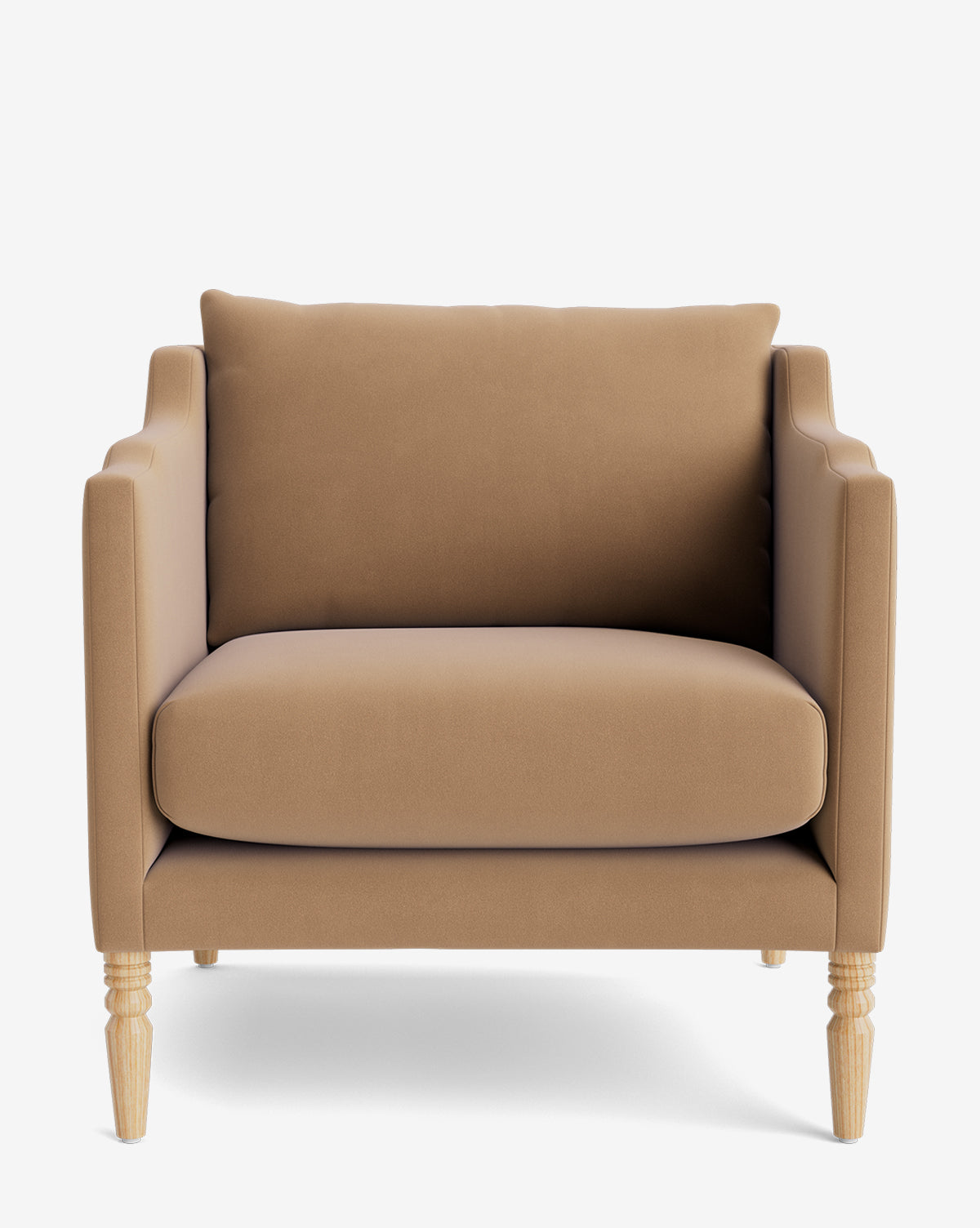 Fauteuil de salon capitonné traditionnel avec pieds tournés et accoudoirs originaux pour le salon