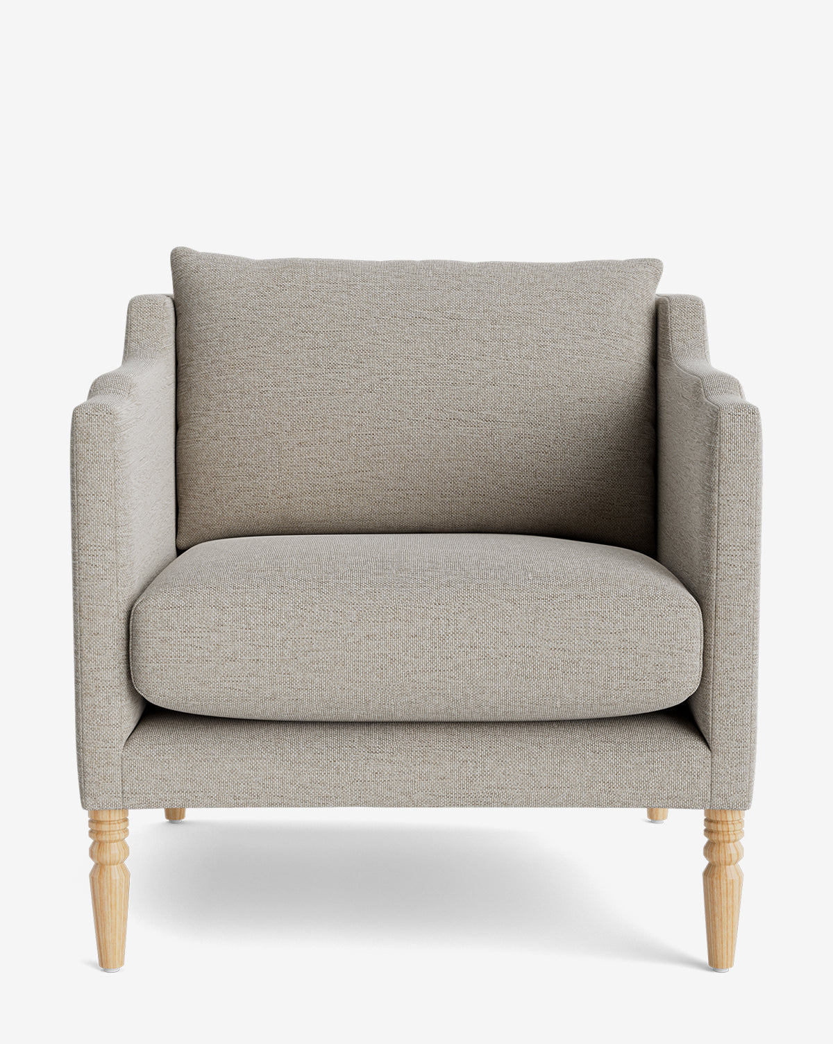 Fauteuil de salon capitonné traditionnel avec pieds tournés et accoudoirs originaux pour le salon