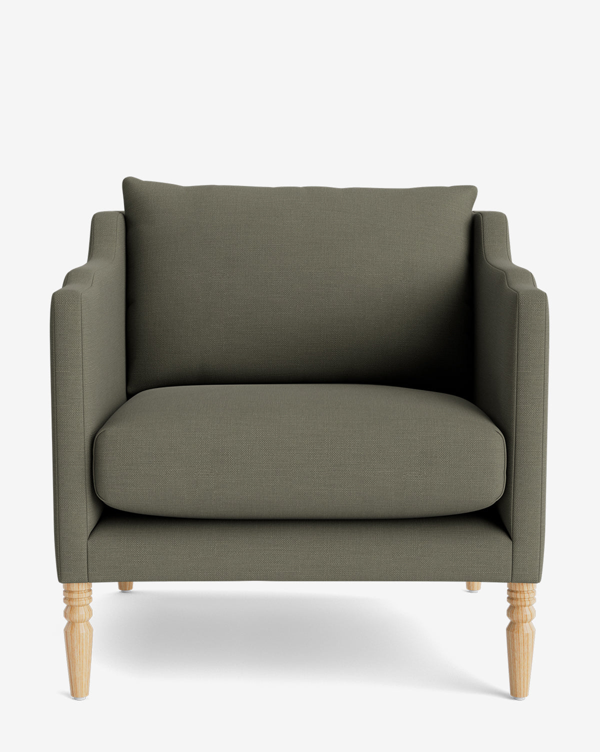 Fauteuil de salon capitonné traditionnel avec pieds tournés et accoudoirs originaux pour le salon