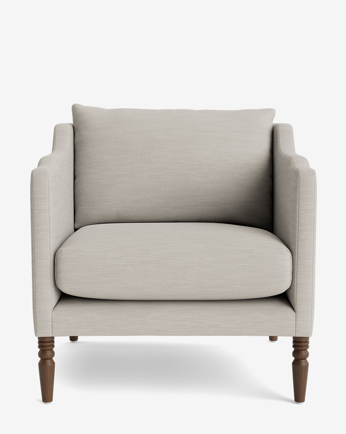 Fauteuil de salon capitonné traditionnel avec pieds tournés et accoudoirs originaux pour le salon