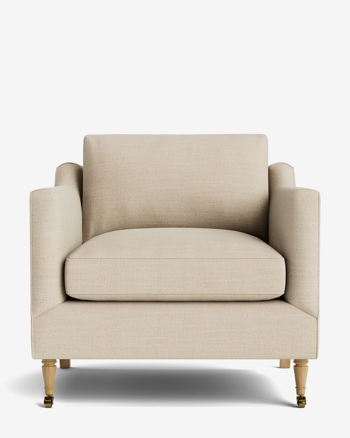 Fauteuil de salon classique capitonné avec rembourrage profond et silhouette ajustée pour le salon
