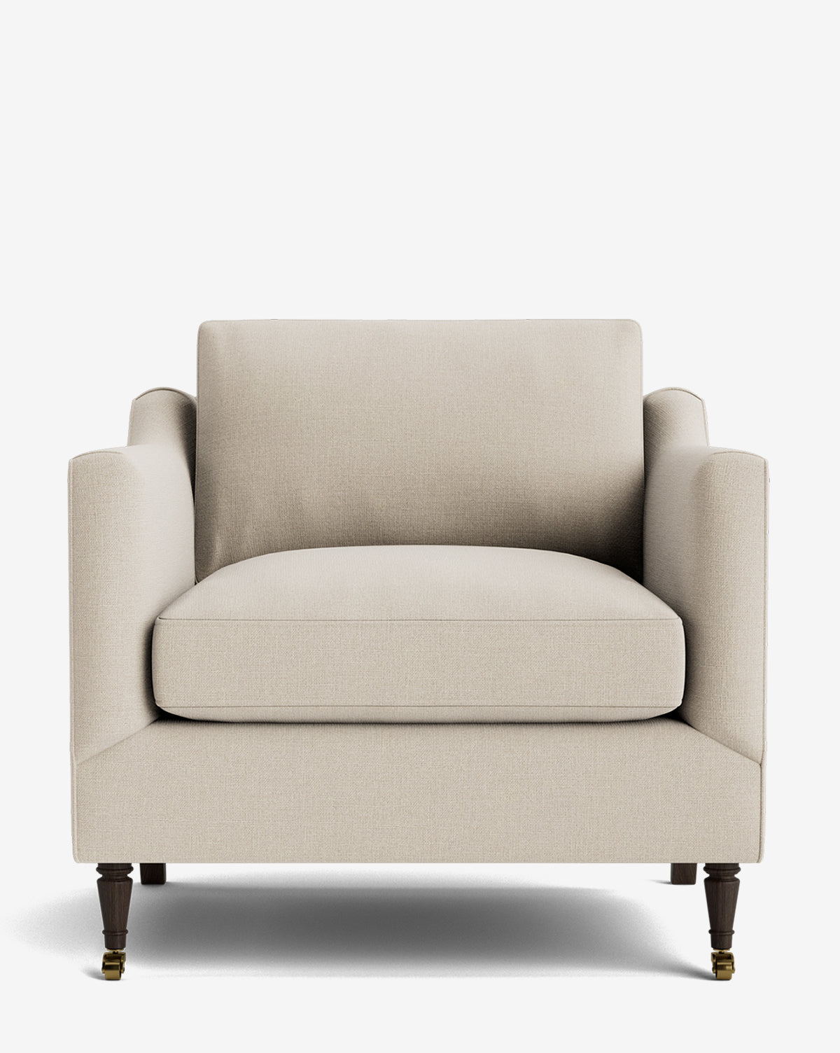 Fauteuil de salon classique capitonné avec rembourrage profond et silhouette ajustée pour le salon