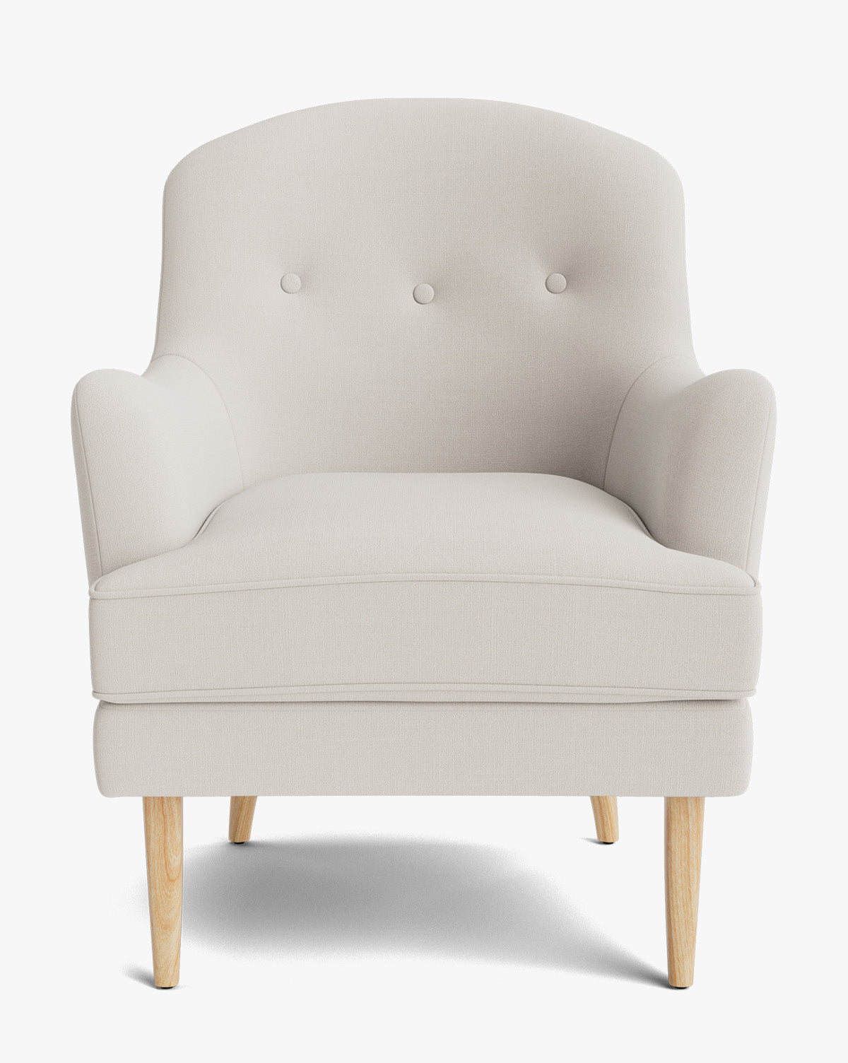Fauteuil de salon classique capitonné avec coussin d'assise en duvet pour salon