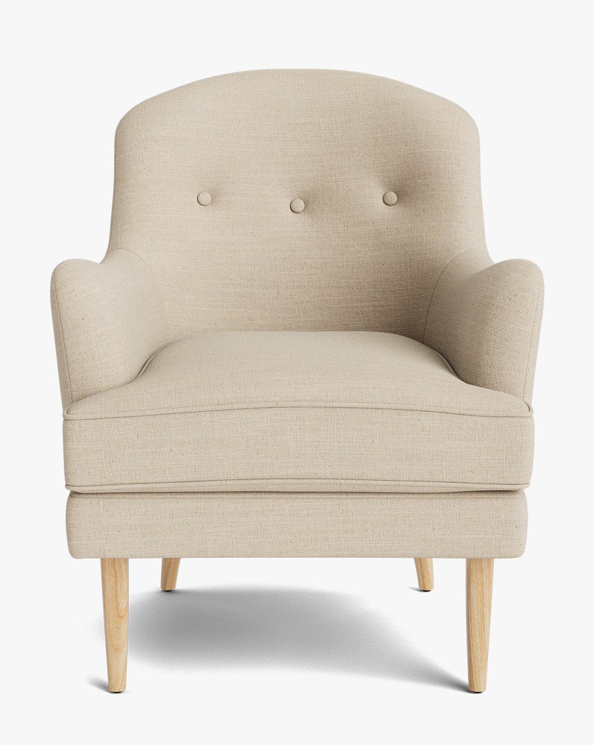 Fauteuil de salon classique capitonné avec coussin d'assise en duvet pour salon