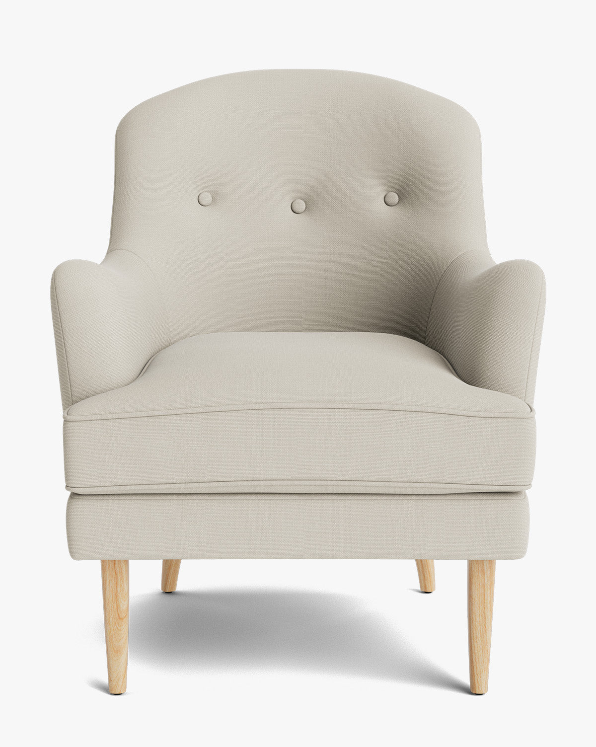 Fauteuil de salon classique capitonné avec coussin d'assise en duvet pour salon