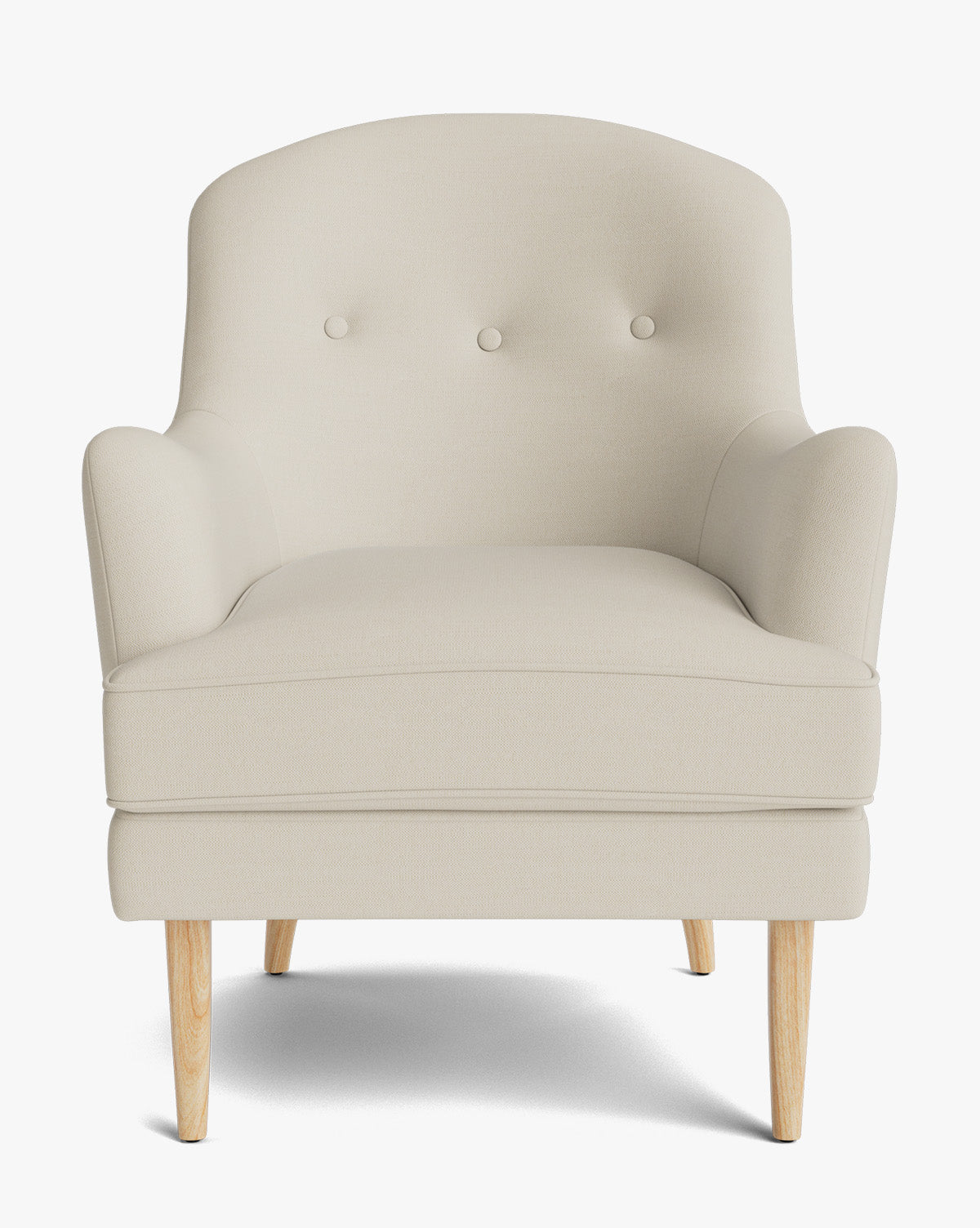 Fauteuil de salon classique capitonné avec coussin d'assise en duvet pour salon