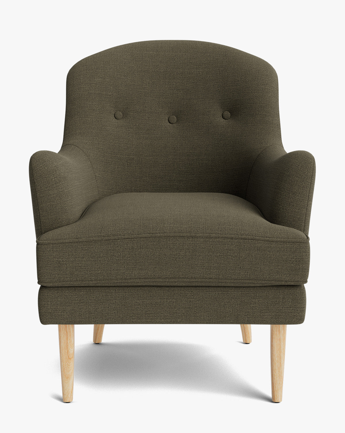 Fauteuil de salon classique capitonné avec coussin d'assise en duvet pour salon