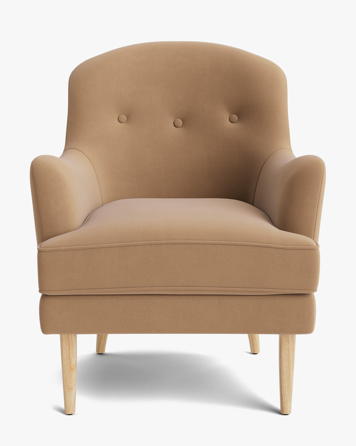 Fauteuil de salon classique capitonné avec coussin d'assise en duvet pour salon