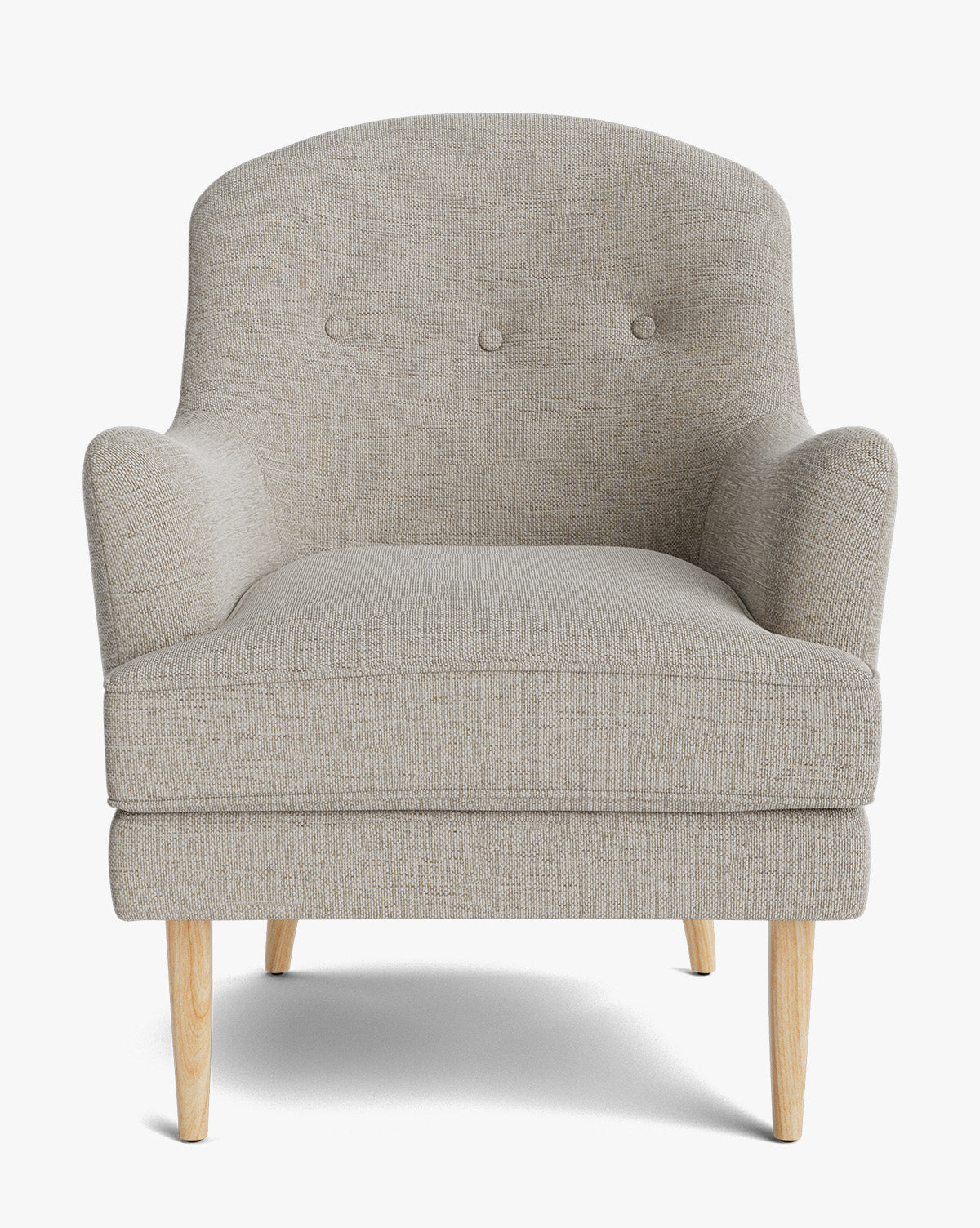Fauteuil de salon classique capitonné avec coussin d'assise en duvet pour salon