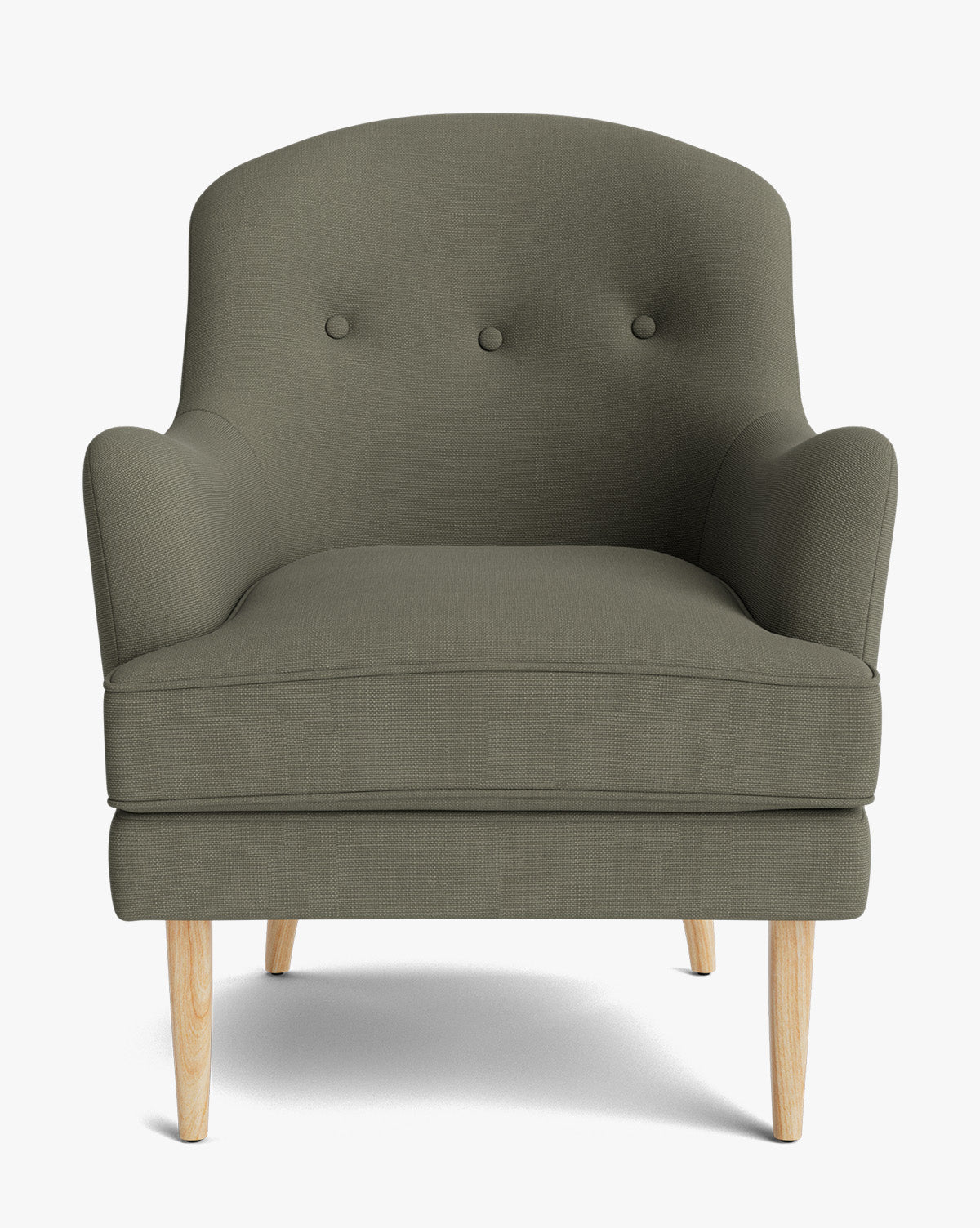 Fauteuil de salon classique capitonné avec coussin d'assise en duvet pour salon