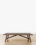 Table basse rustique en orme recyclé avec assemblage à queue d'aronde de style champêtre pour salon