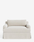 Fauteuil surdimensionné en tissu Crypton traditionnel avec revêtement anglais et silhouette à jupe pour le salon