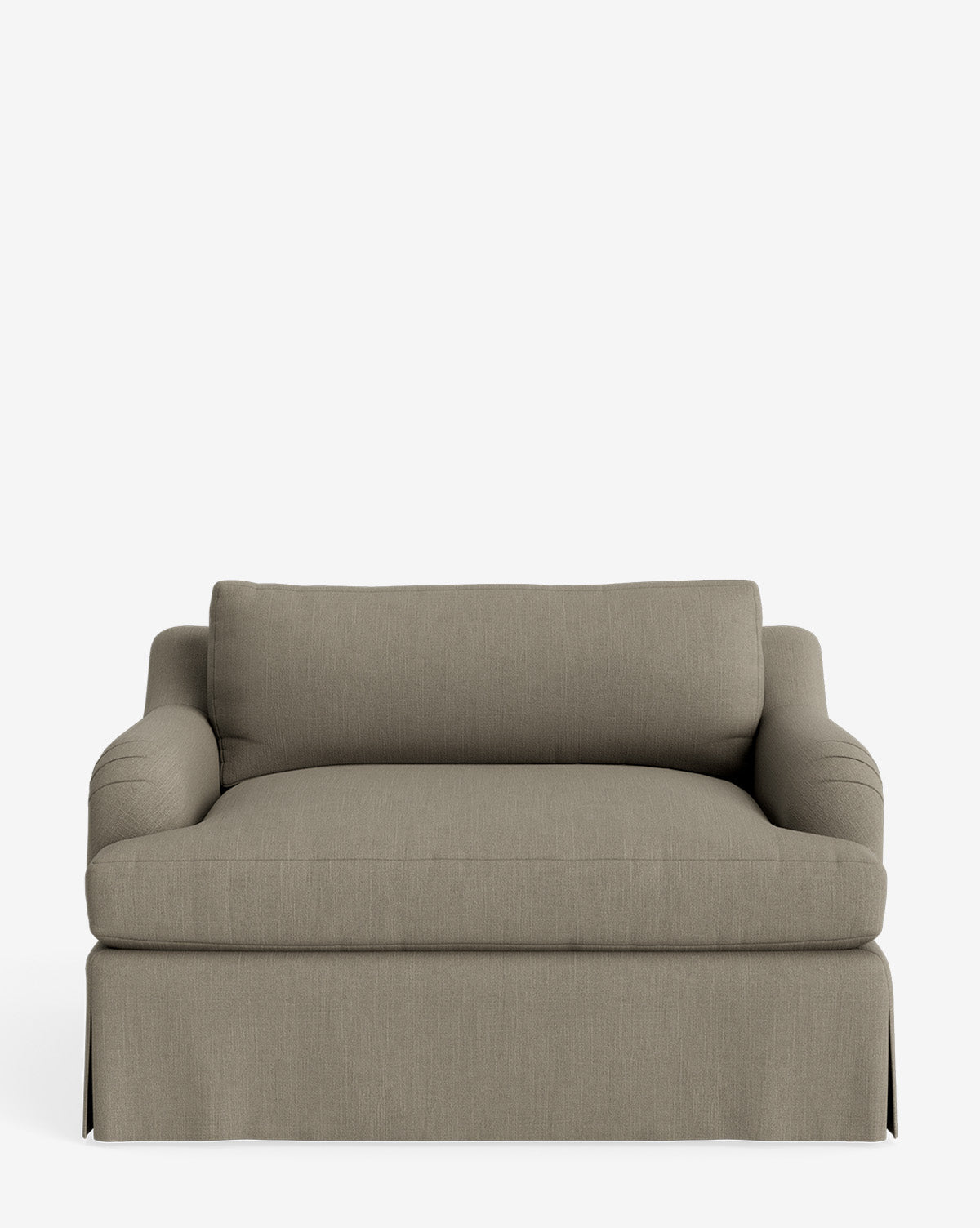 Fauteuil surdimensionné en tissu Crypton traditionnel avec revêtement anglais et silhouette à jupe pour le salon
