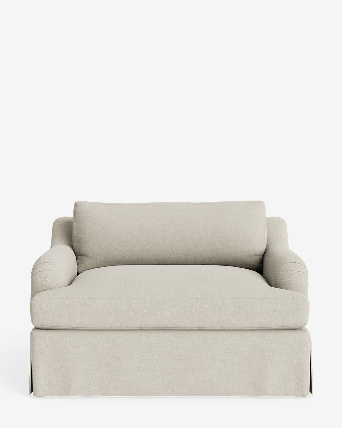 Fauteuil surdimensionné en tissu Crypton traditionnel avec revêtement anglais et silhouette à jupe pour le salon