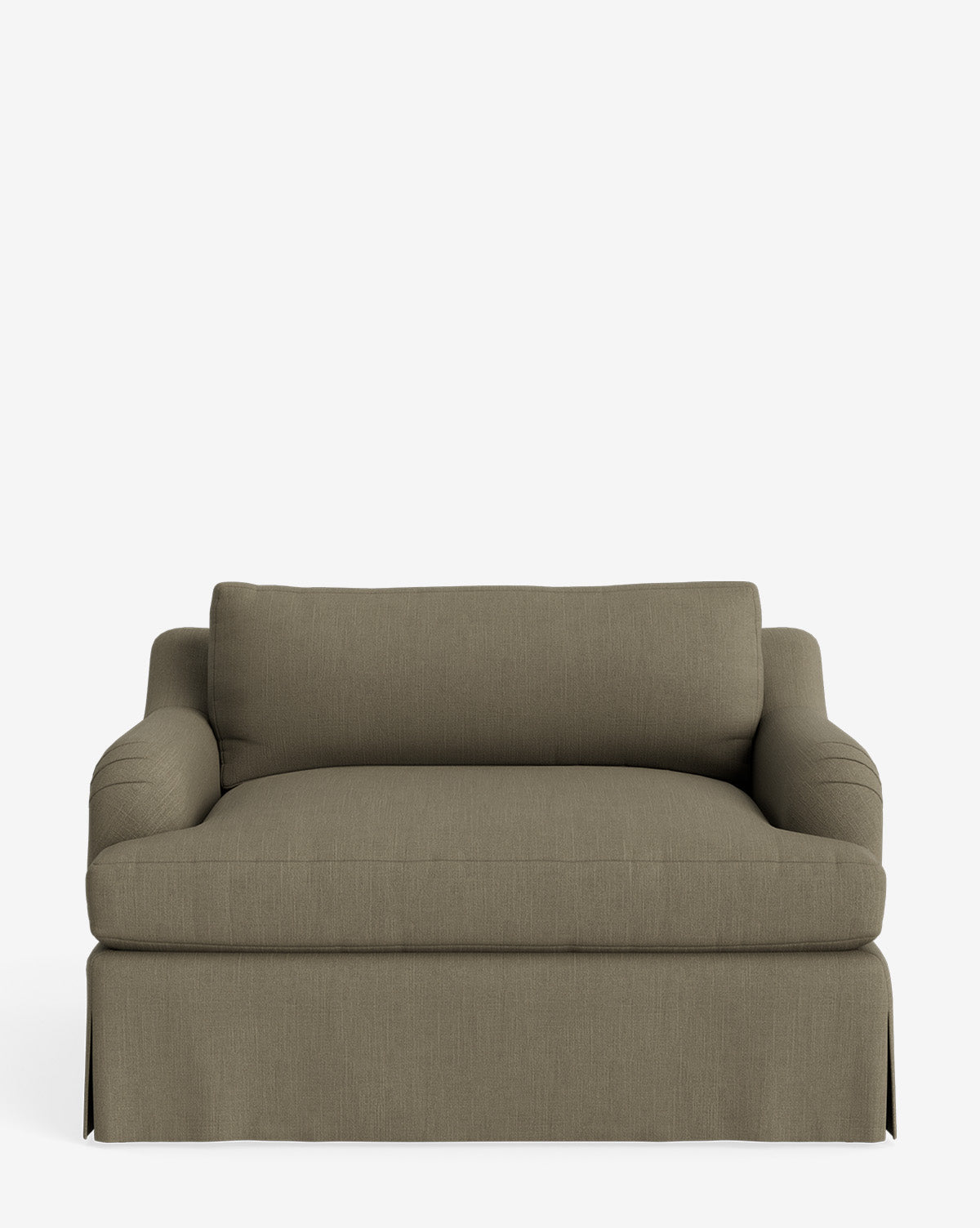 Fauteuil surdimensionné en tissu Crypton traditionnel avec revêtement anglais et silhouette à jupe pour le salon