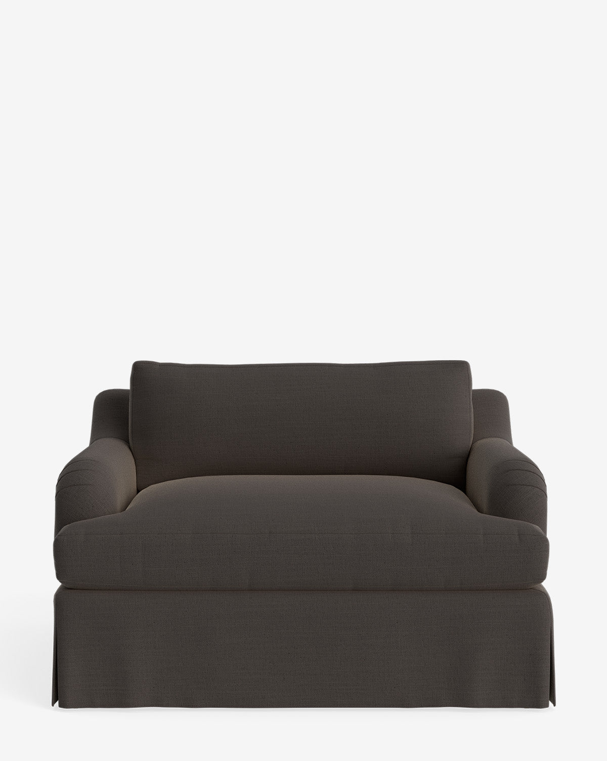 Fauteuil surdimensionné en tissu Crypton traditionnel avec revêtement anglais et silhouette à jupe pour le salon