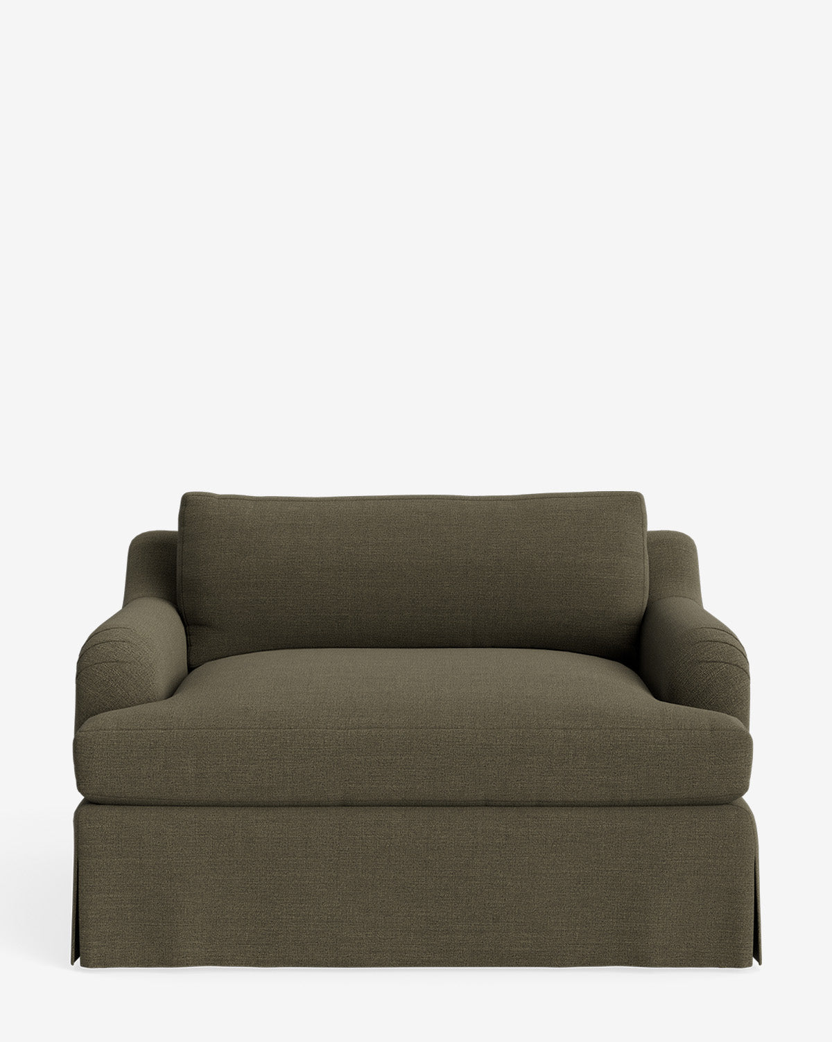 Fauteuil surdimensionné en tissu Crypton traditionnel avec revêtement anglais et silhouette à jupe pour le salon