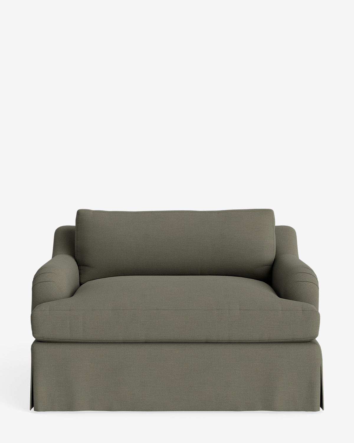 Fauteuil surdimensionné en tissu Crypton traditionnel avec revêtement anglais et silhouette à jupe pour le salon